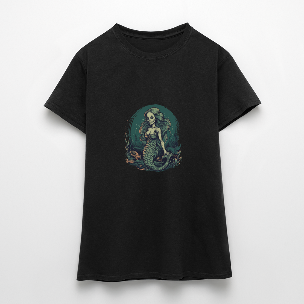 Comic Ghul Zombie Meerjungfrau - Frauen T-Shirt - Schwarz