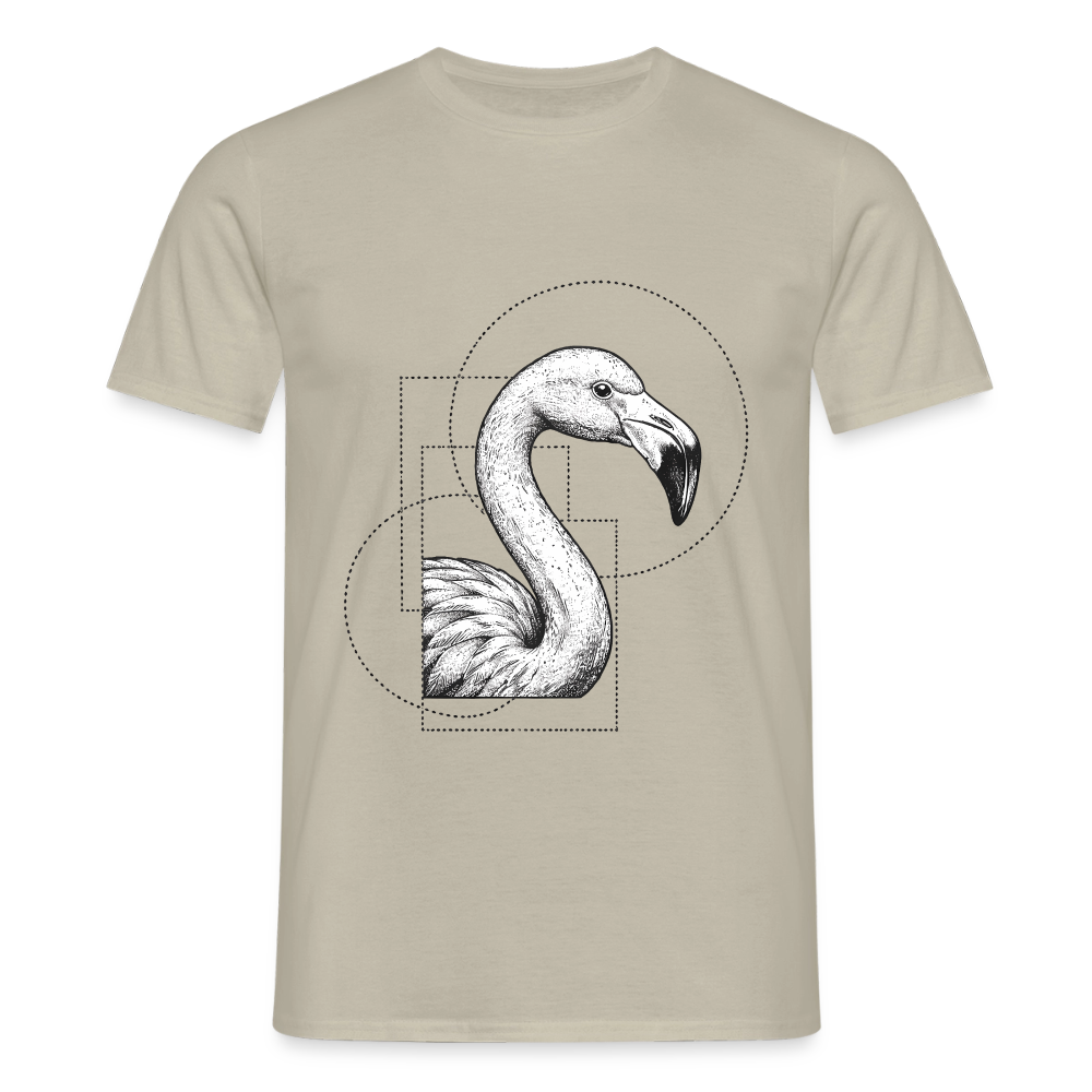 Geometric Grace – Modern Flamingo - Männer T-Shirt - by Artful Alchemist