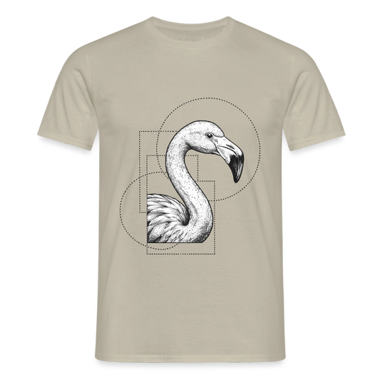 Geometric Grace – Modern Flamingo - Männer T-Shirt - by Artful Alchemist