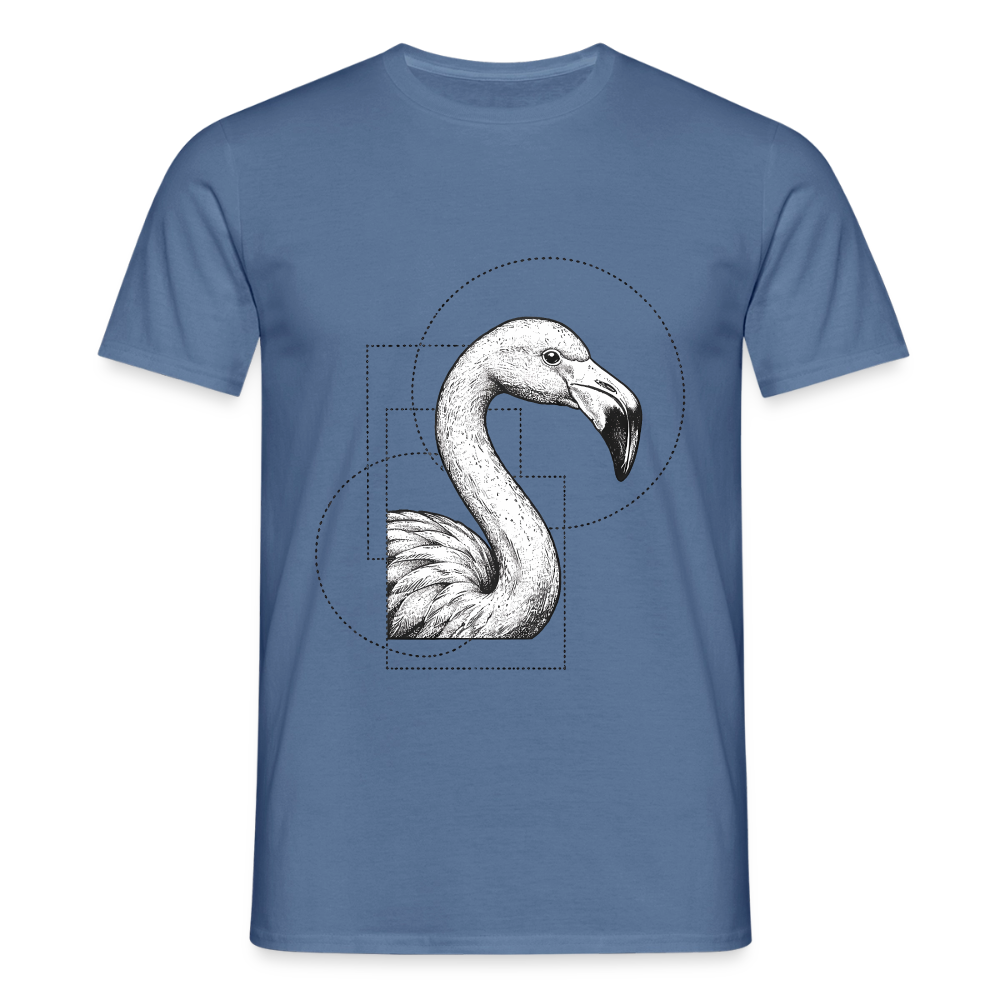 Geometric Grace – Modern Flamingo - Männer T-Shirt - by Artful Alchemist
