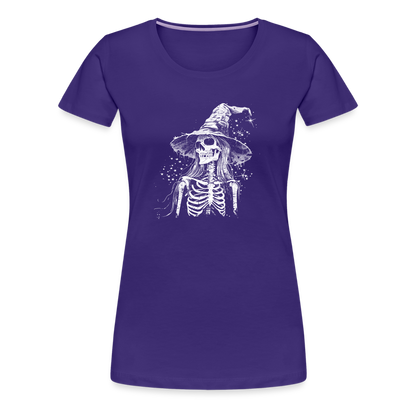 Düstere Skelett Hexe mit Hexenhut - Frauen Premium T-Shirt - by Artful Alchemist