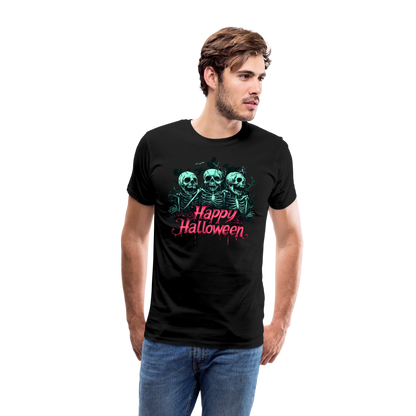 Gruselige Skelette, pink "Happy Halloween" - Männer Premium T-Shirt - by Artful Alchemist