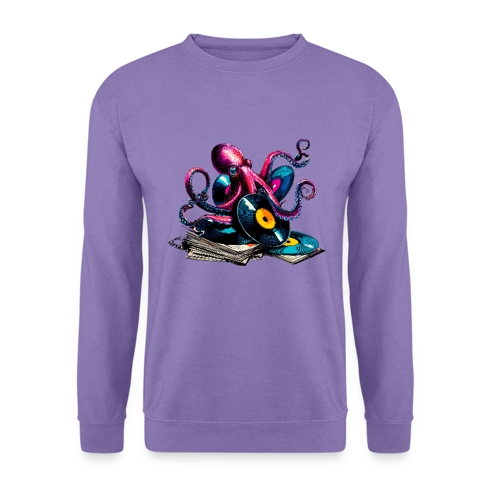 DJ Oktopus – Wenn Tiefsee auf Vinyl trifft - Unisex Pullover - Lavendel