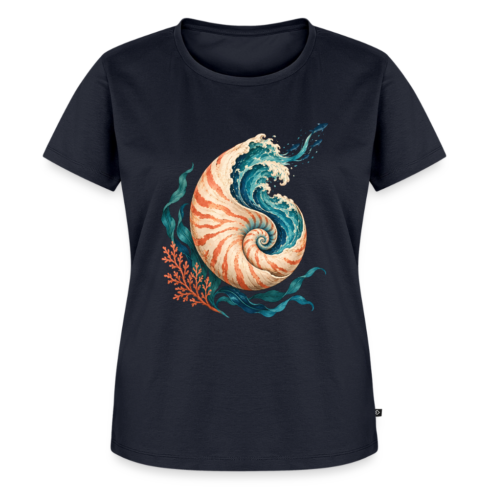 Nautilus Wave – Frauen Premium T-Shirt - Navy