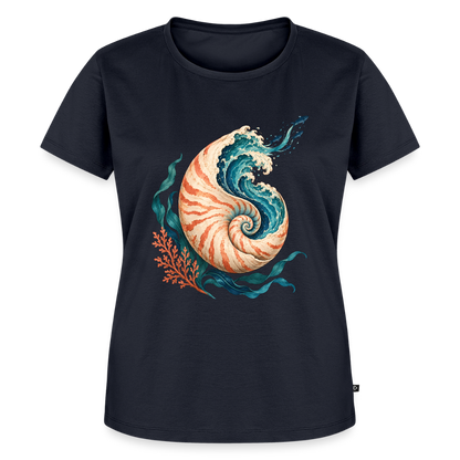 Nautilus Wave – Frauen Premium T-Shirt - Navy