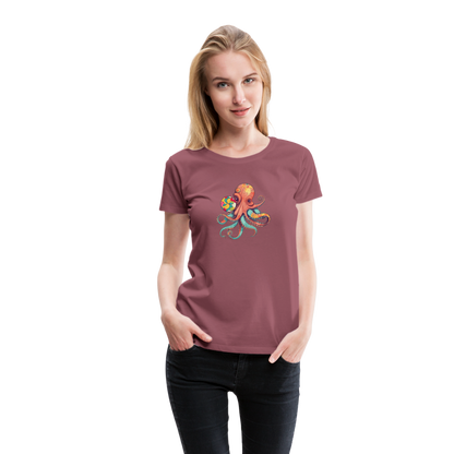 Lustiger Comic Oktopus mit Lollipop - Frauen Premium T-Shirts - by Artful Alchemist