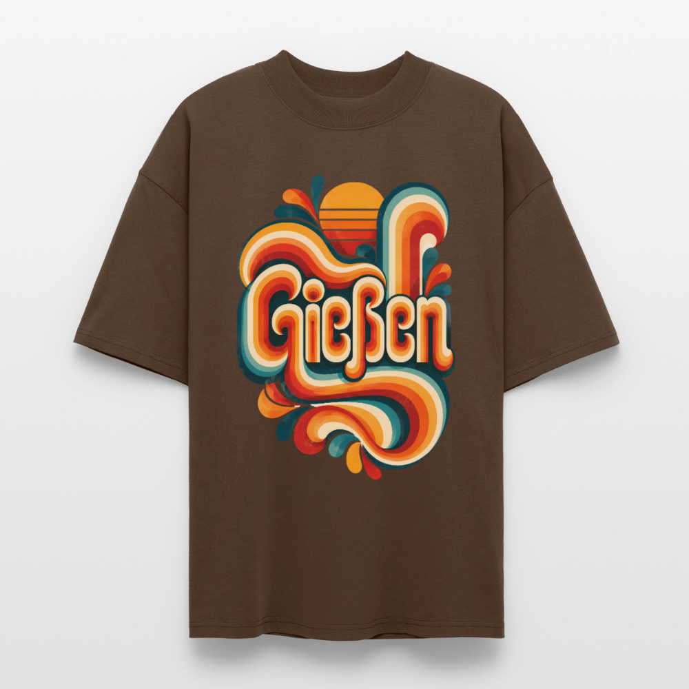 Gießen Retro – Oversized Unisex Bio T-Shirt - Dunkelbraun