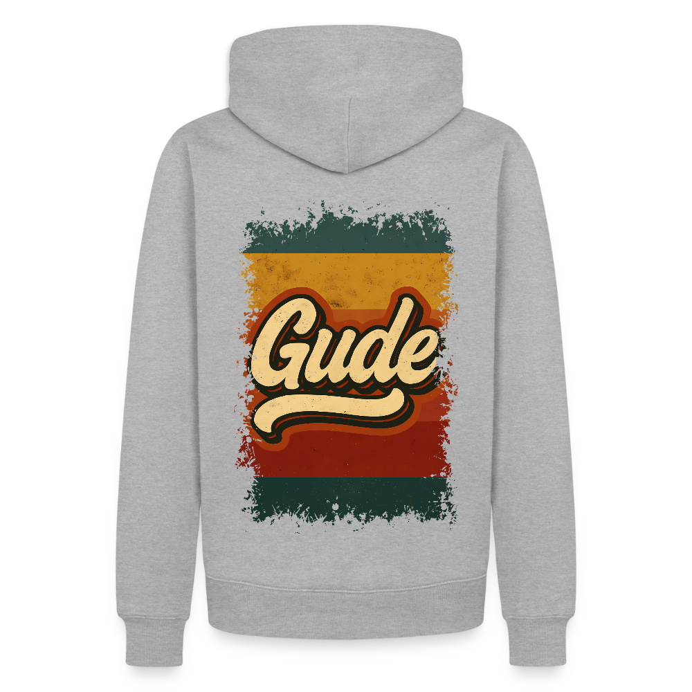 „Gude“ – Retro Look aus Hessen - Männer Premium Hoodie - Grau meliert