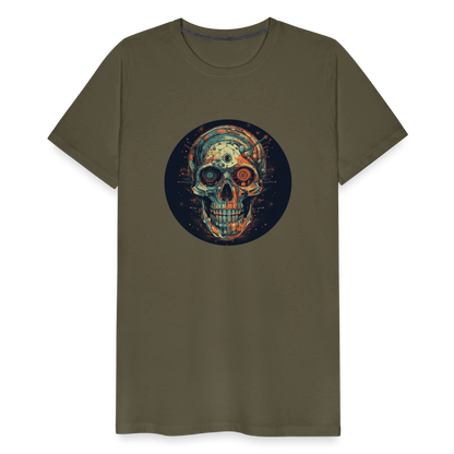 Retro Futuristischer Totenkopf Skull Cyborg- Männer Premium T-Shirt - by Artful Alchemist