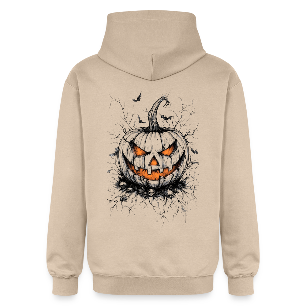 Gruseliger Horror Kürbis - Halloween Motiv - Gildan Unisex Softstyle® Midweight Hoodie - Sand