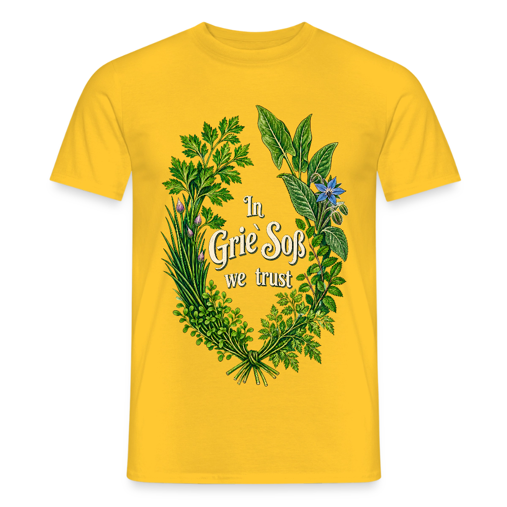 In Grie` Soß we trust - Männer T-Shirt - Gelb