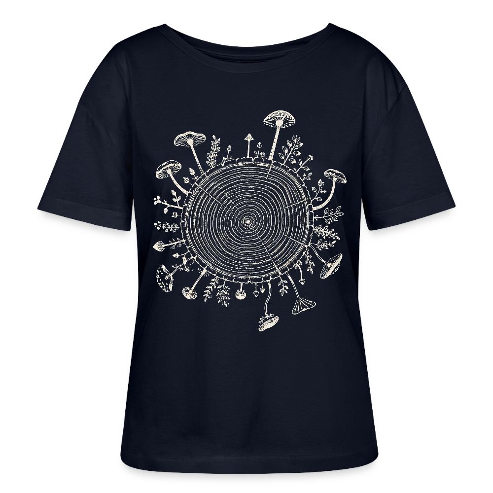 Baumringe & Pilze - Stanley/Stella Relaxed Rundhals Frauen Bio-T-Shirt SERENA - Navy