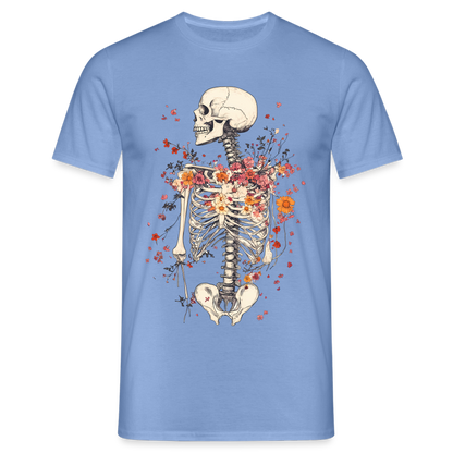 Skelett mit zarten Blumen im Boho Look - Männer T-Shirt - by Artful Alchemist