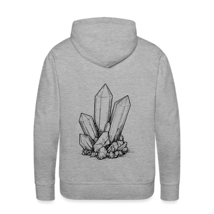 Berbau, Schlägel und Eisen, Bergkristall auf dem Rücken - Männer Premium Hoodie - by Artful Alchemist