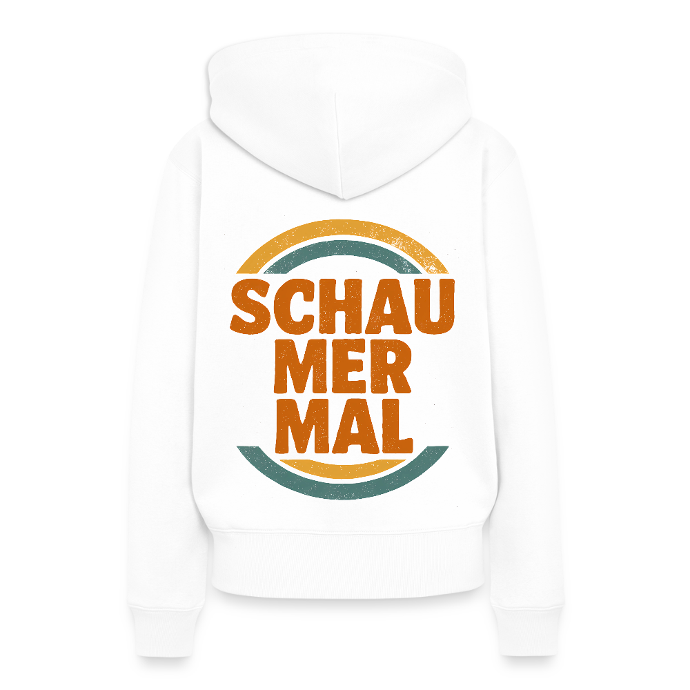 „Schau Mer Mal“ – Retro Look aus Hessen - Frauen Premium Bio Hoodie - Weiß