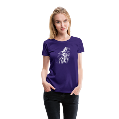 Düstere Skelett Hexe mit Hexenhut - Frauen Premium T-Shirt - by Artful Alchemist