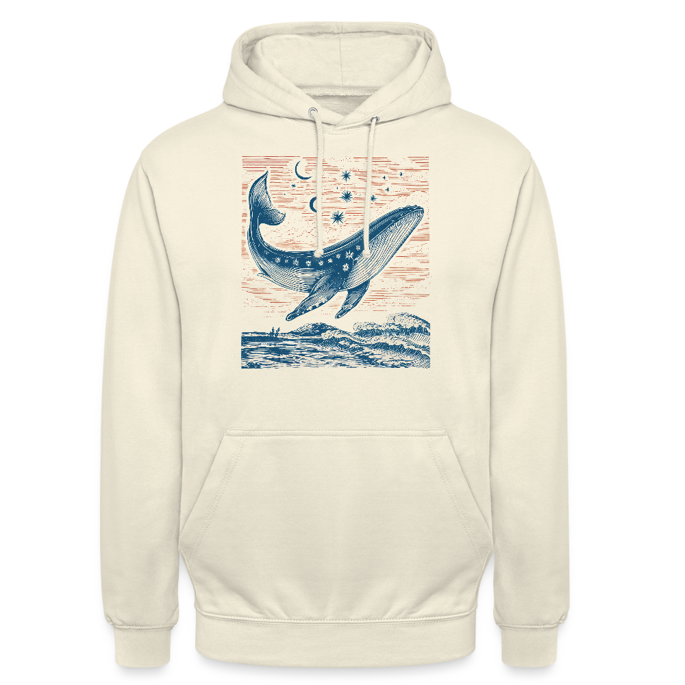 Kosmischer Wal – Retro Ocean Art - Unisex Hoodie - Vanille-Milchshake
