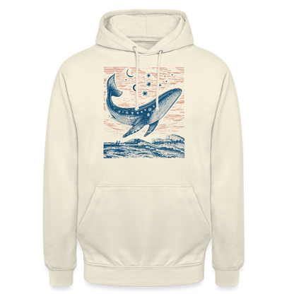 Kosmischer Wal – Retro Ocean Art - Unisex Hoodie - by Artful Alchemist