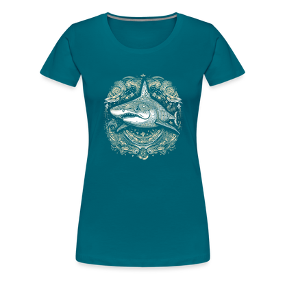 Cooler Hai mit Boho/Tribal Mustern - Frauen Premium T-Shirts - by Artful Alchemist