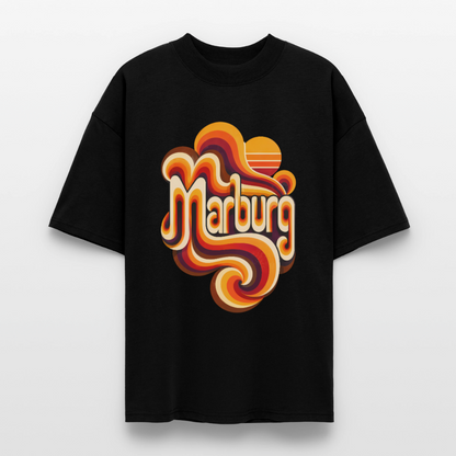 Marburg Retro – Oversized Unisex Bio T-Shirt - Schwarz