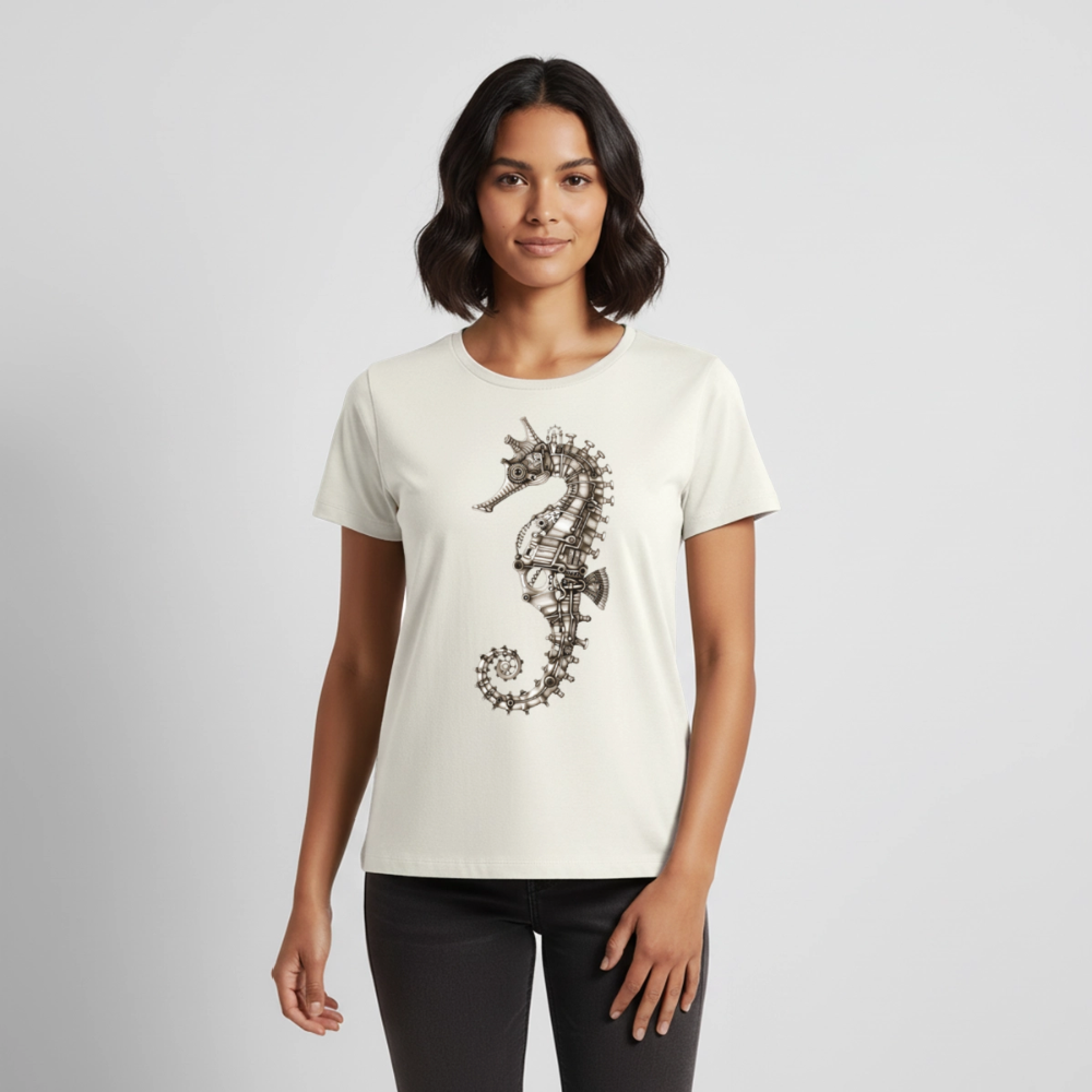 Clockwork Seahorse – Steampunk - Frauen Premium Bio T-Shirt - by Artful Alchemist