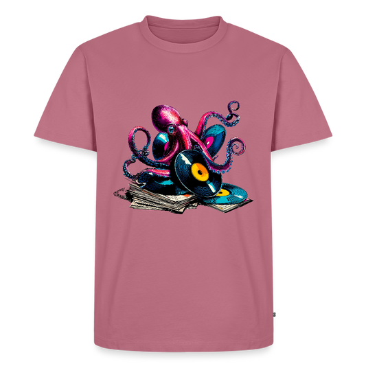 DJ Oktopus – Wenn Tiefsee auf Vinyl trifft - Männer Premium Bio T-Shirt - Mauve