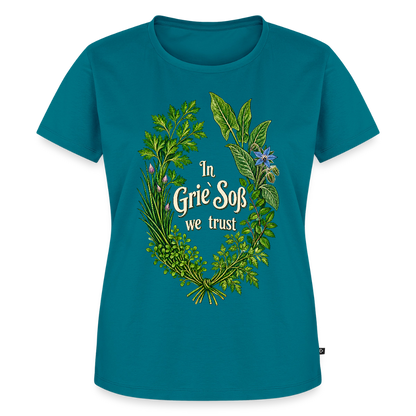 In Grie’ Soß We Trust - Frauen Premium T-Shirt - by Artful Alchemist