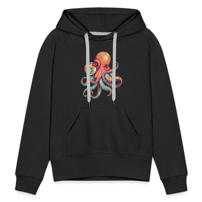 Lustiger Comic Oktopus mit Lollipop - Frauen Premium Hoodie - by Artful Alchemist
