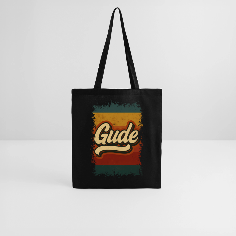 „Gude“ – Retro Look aus Hessen - Stoffbeutel - Schwarz
