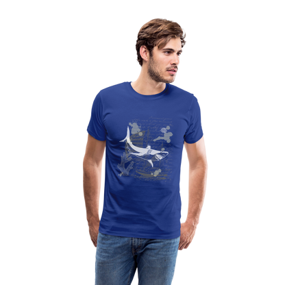 Vintage Steampunk Hai Motiv - Männer Premium T-Shirts - by Artful Alchemist