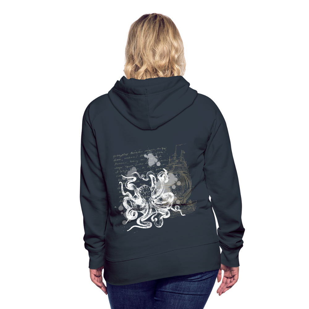 Vintage Steampunk Oktopus Motiv - Frauen Premium Hoodie - Navy