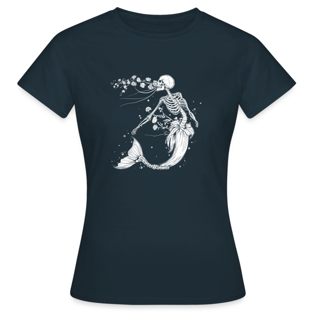 Florale Skelett Meerjungfrau - Frauen T-Shirt - Navy