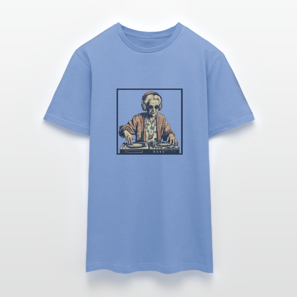 Coole alte Lady als DJane mit Kopfhörern - Männer T-Shirt - carolina blue