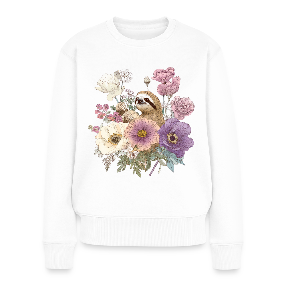 Vintage Sloth Blossom - Frauen Premium Pullover - by Artful Alchemist