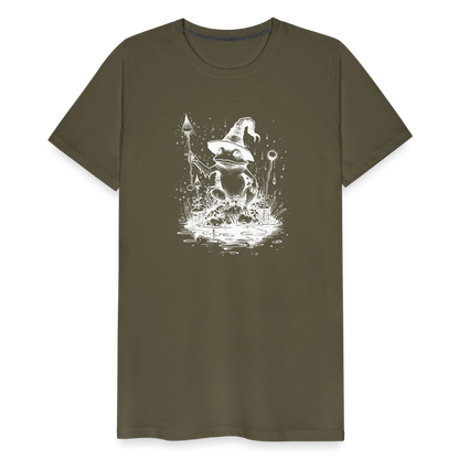 Magischer Frosch mit Zauberhut und Zauberstab - Männer Premium T-Shirt - by Artful Alchemist