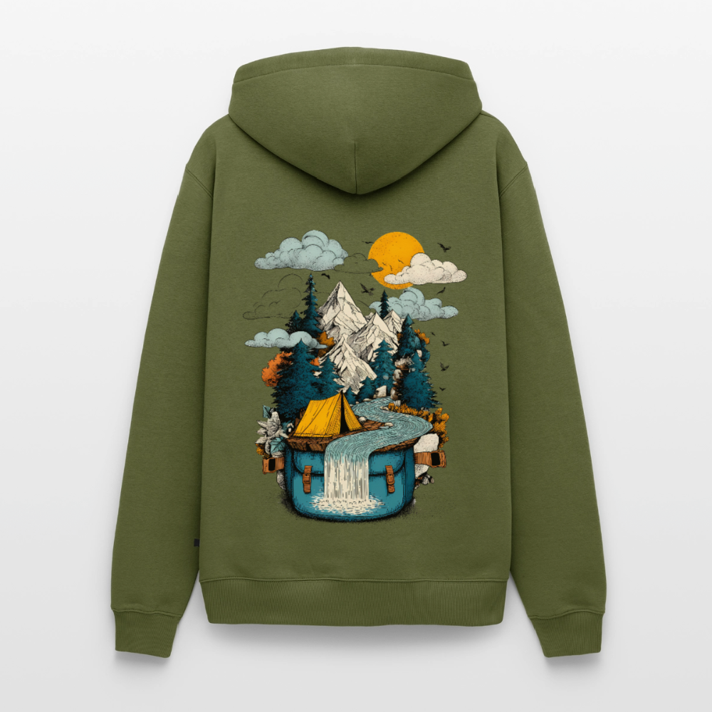 World in a Pack – Adventure Surrealism - Männer Premium Hoodie - by Artful Alchemist