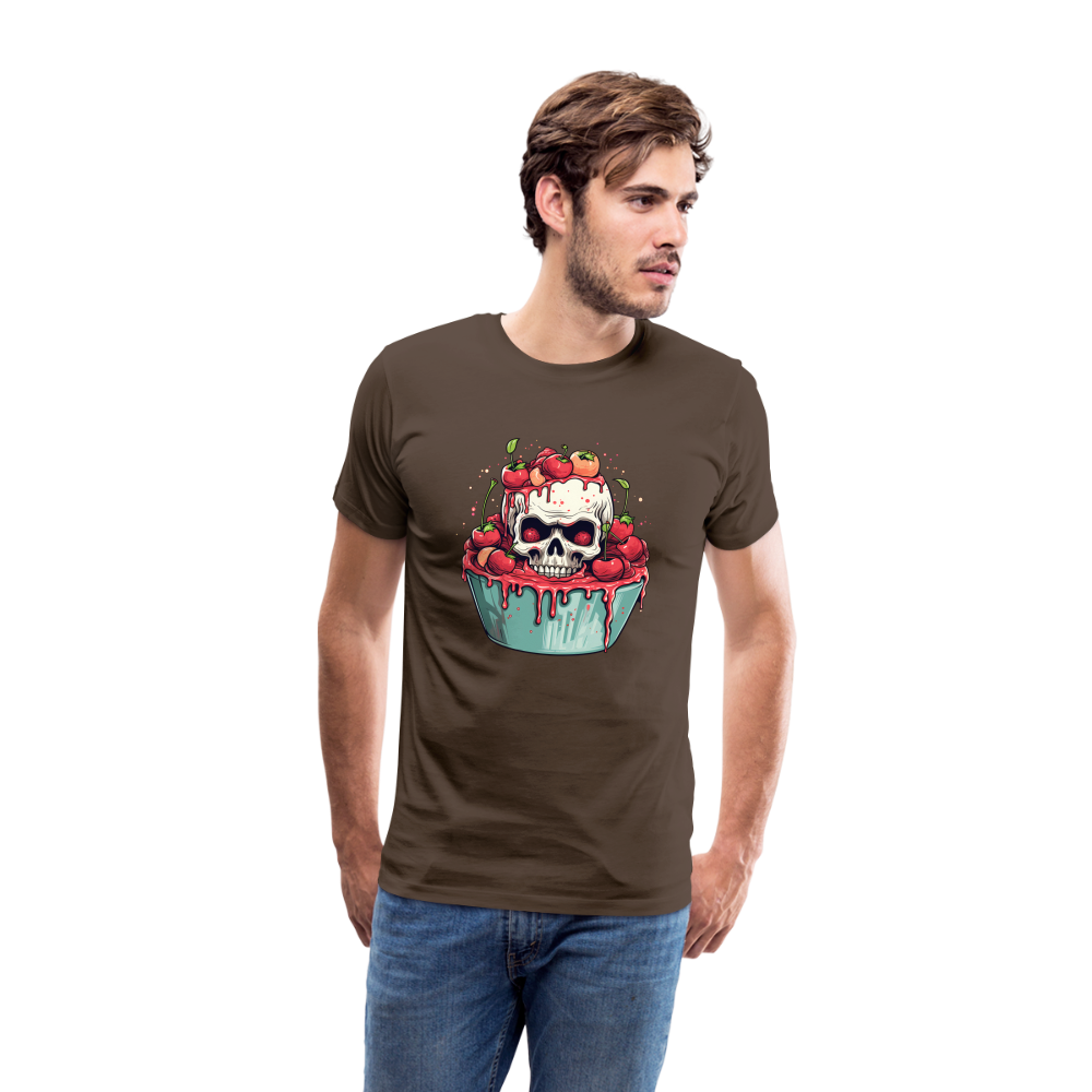 Gruseliges Horror Kirschtörtchen - Happy Halloween - Männer Premium T-Shirt - Edelbraun