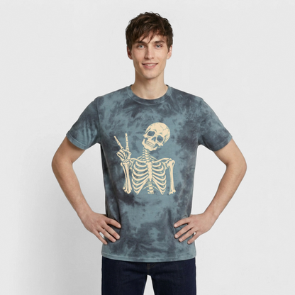 Peace Out – Unisex Premium Tie-Dye-T-Shirt - Schwarz/Blau