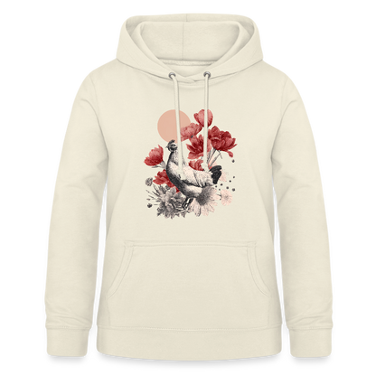 Vintage Boho Blossom Chicken - Frauen Hoodie - by Artful Alchemist