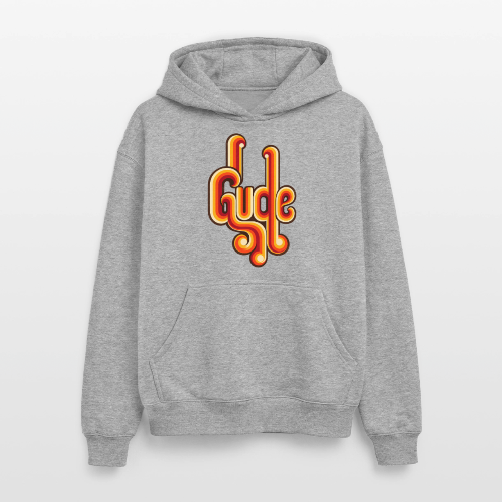 Gude Retro – Oversized Heavyweight Unisex Hoodie - Grau meliert