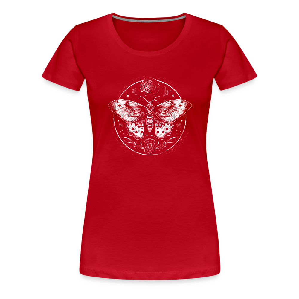 Mystische Motte, Falter mit magischen Details - Women Premium T-Shirt - Rot