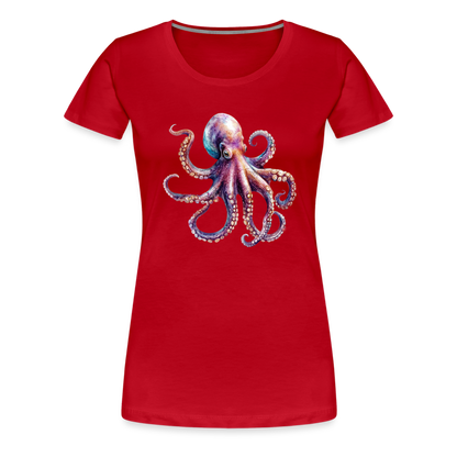 Cooles Wasserfarben Aquarell Oktopus Design - Frauen Premium T-Shirts - by Artful Alchemist