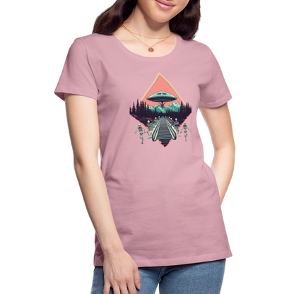 Retro UFO 80er Jahre Motiv - Frauen Premium T-Shirt - by Artful Alchemist