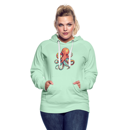 Lustiger Comic Oktopus mit Lollipop - Frauen Premium Hoodie - by Artful Alchemist