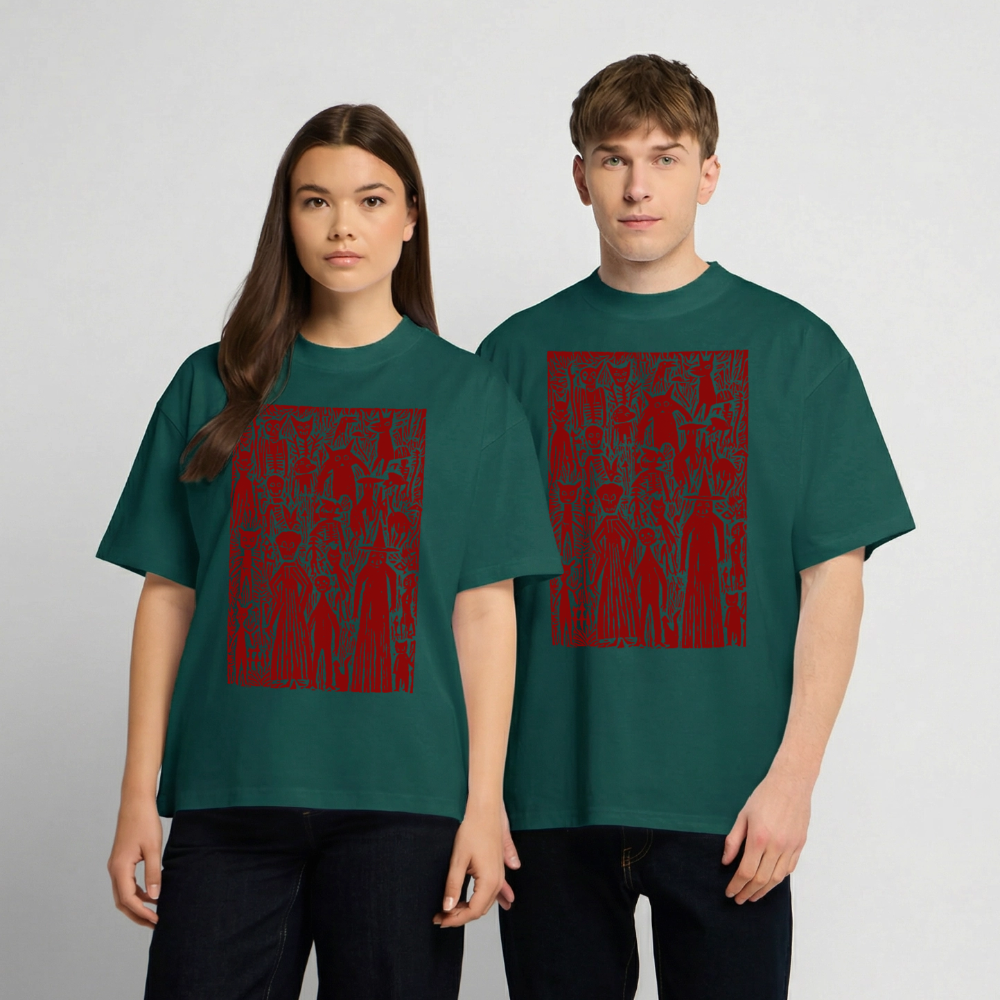 Night Creatures – Oversized Heavyweight Unisex T-Shirt - hunter Green