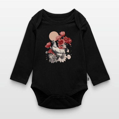 Vintage Boho Blossom Chicken - Baby Bio-Langarm-Body - by Artful Alchemist