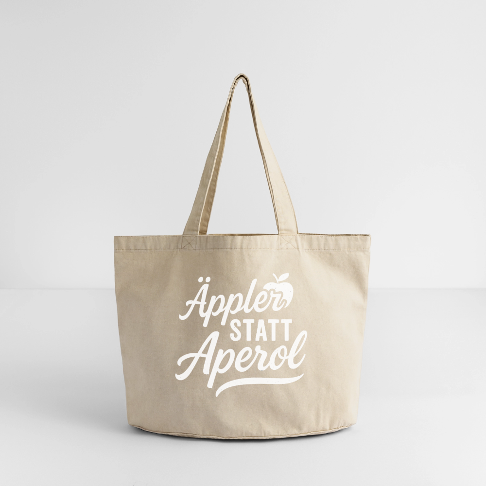 Äppler statt Aperol - Vintage-Washed Shopper - Vintage Sand 