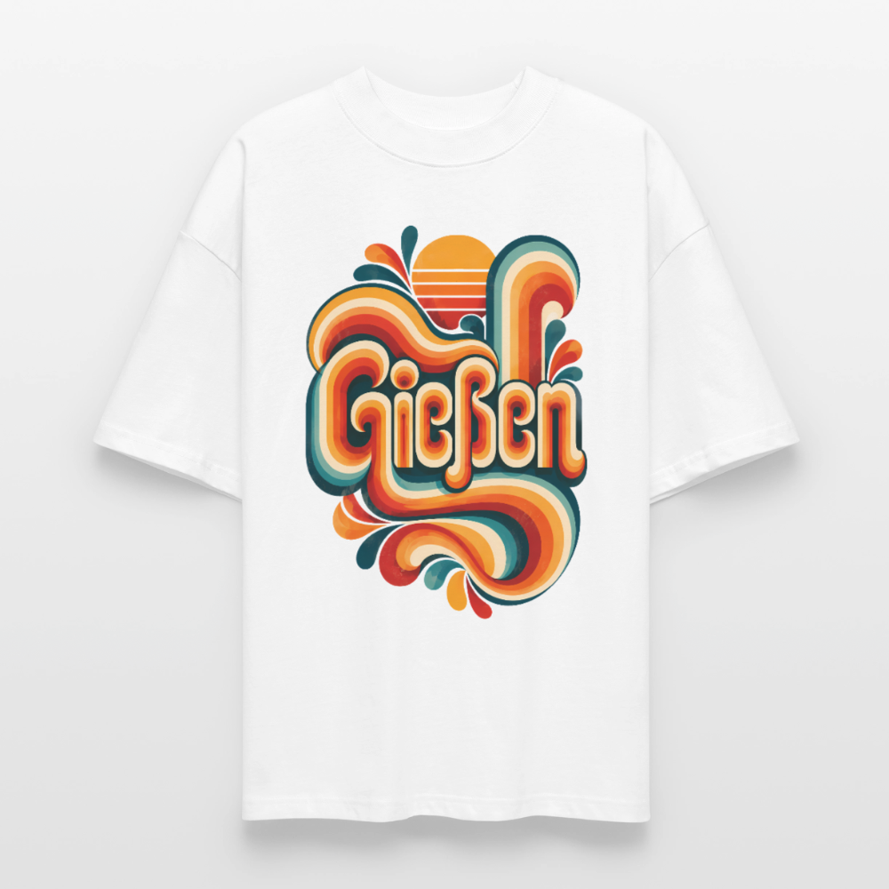 Gießen Retro – Oversized Unisex Bio T-Shirt - Weiß