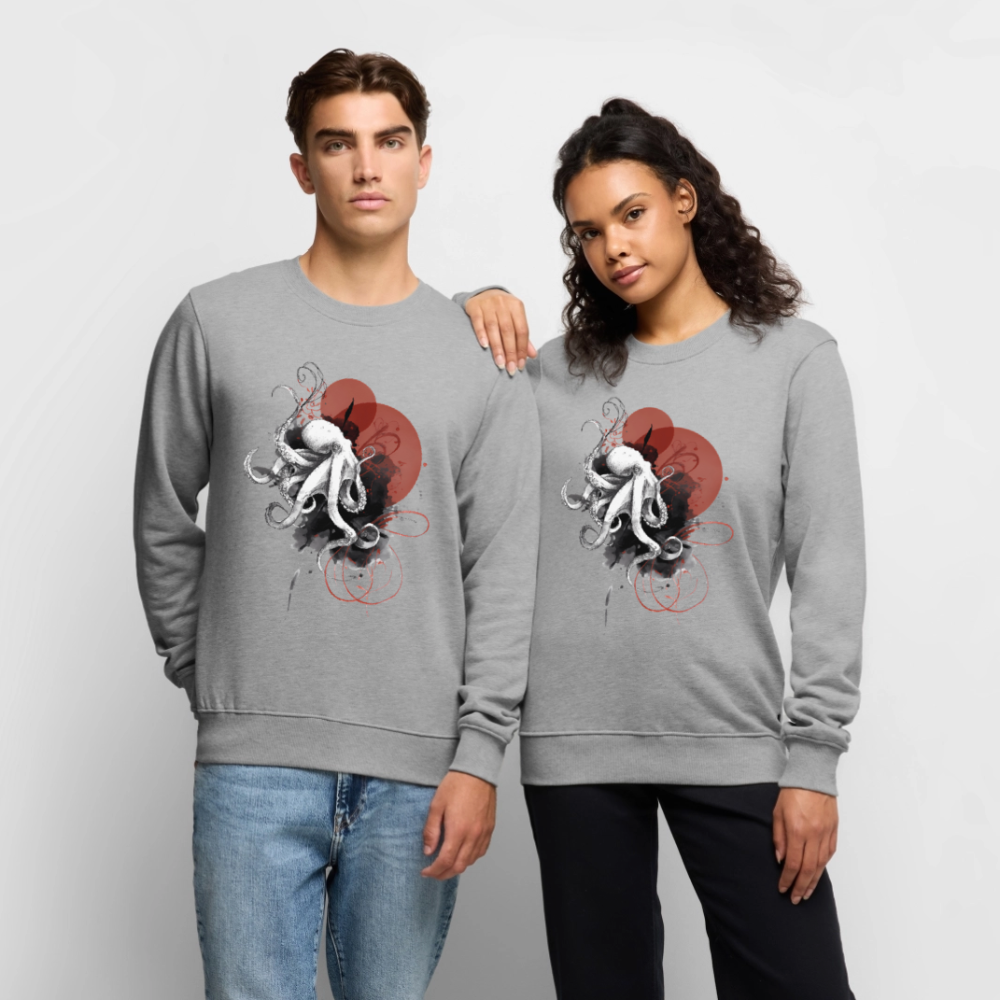 Oktopus Design – Tiefsee trifft Kunst - Männer Premium Pullover - Grau meliert