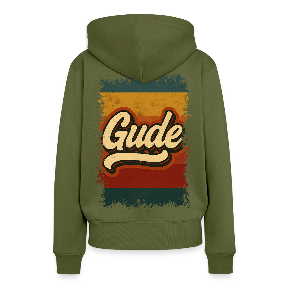 „Gude“ – Retro Look aus Hessen - Frauen Premium Bio Hoodie - Khaki